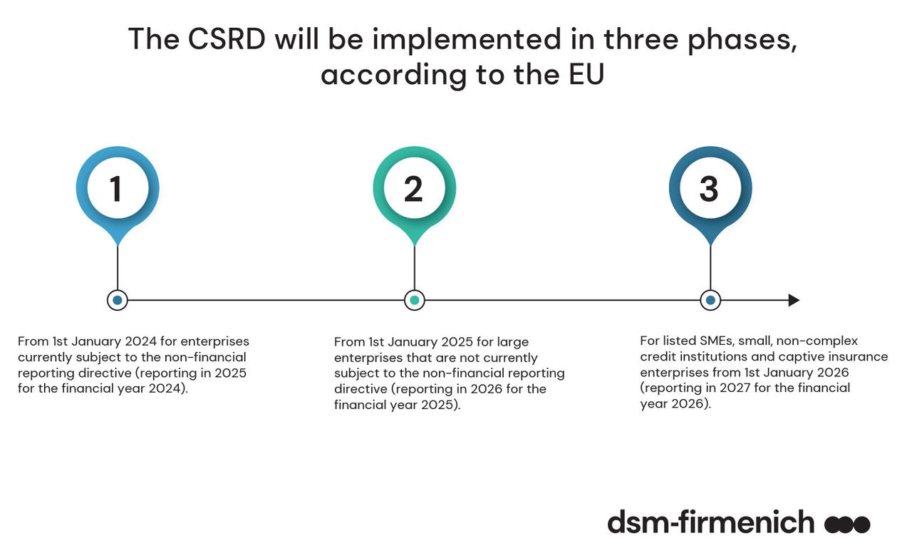 Figure 2: Phases of implementing EU CSRD. | Source: Rajpal, 2023
