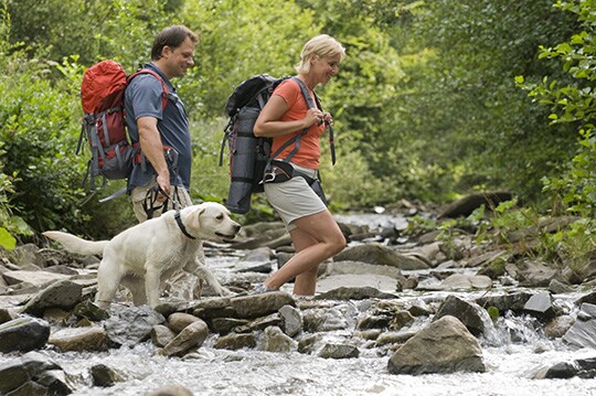 Crossing through river