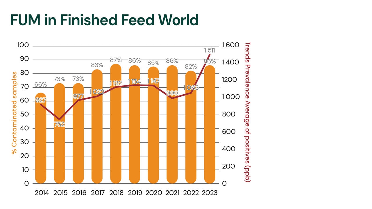 Fumonisin trends in global finished feed 