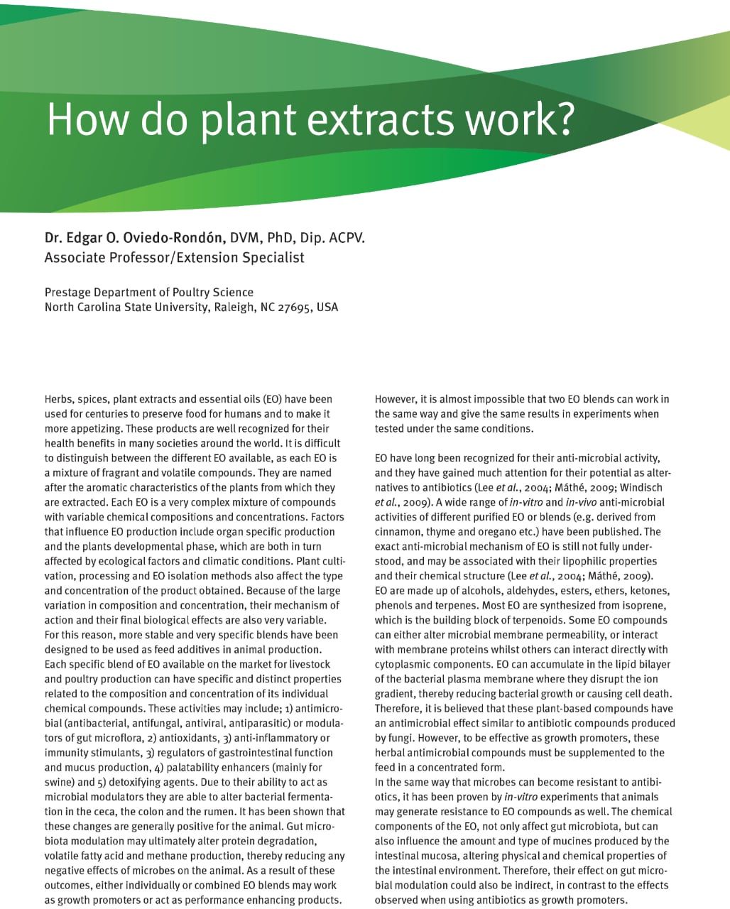 How Do Plant Extracts Work