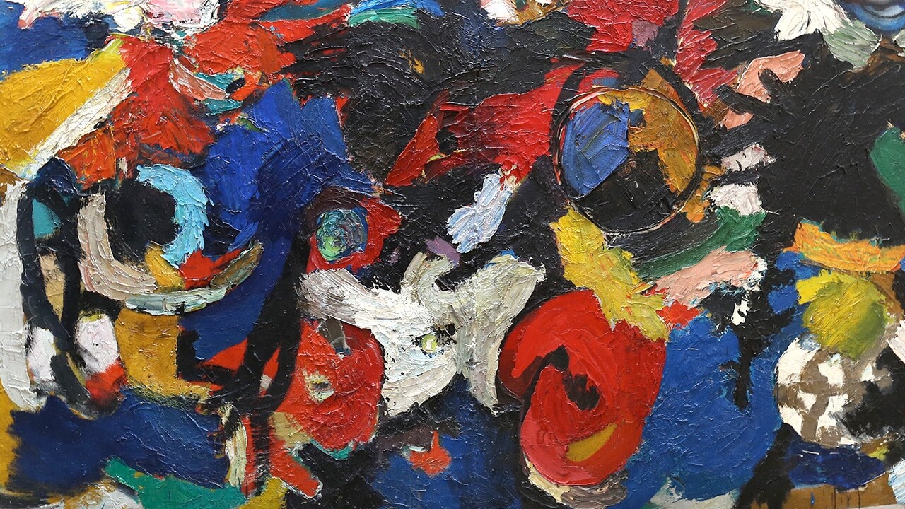 Icarus, Ger Lataster (1956), olieverf op doek, 77 x 100 cm