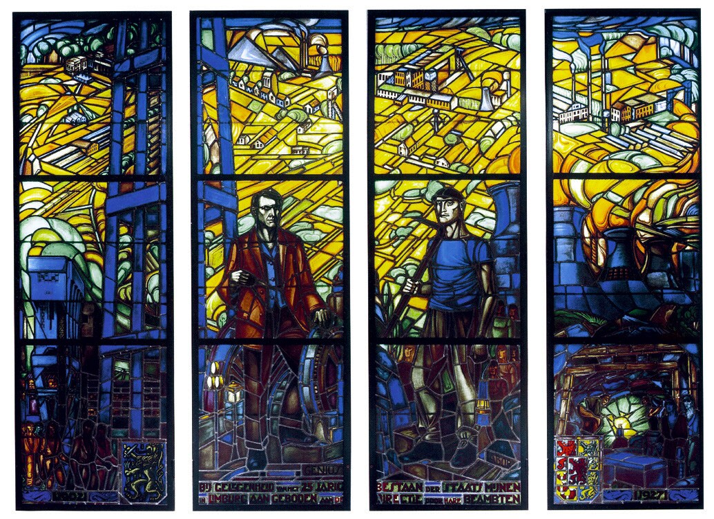 Genius Labor Henri Jonas (1927) stained glass, 360 x 283 cm