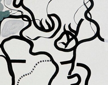 Elevating lines, Antoine Berghs (2001), mixed media op doek, 200 x 200 cm