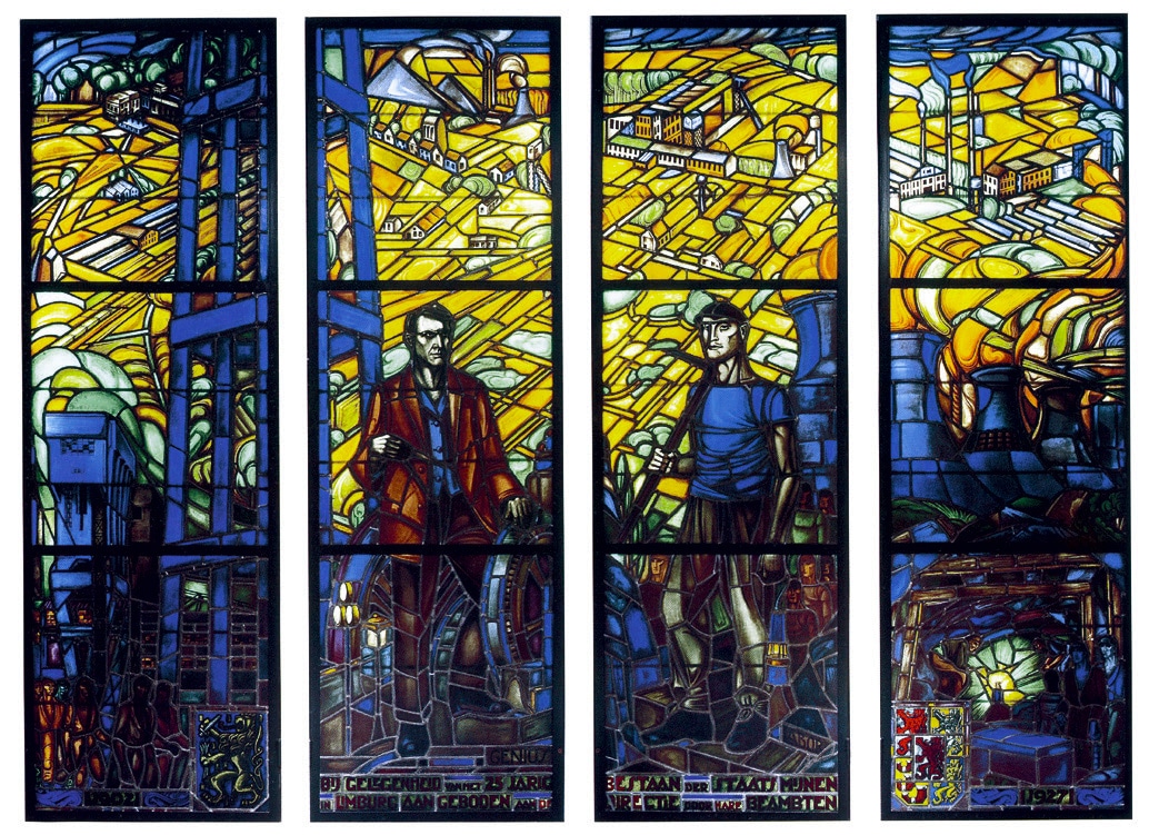 Genius Labor, Henri Jonas (1927), glas-in-lood, 360 x 283 cm