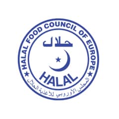 Halal certified by HFCE (Halal Food Council of Europe)
